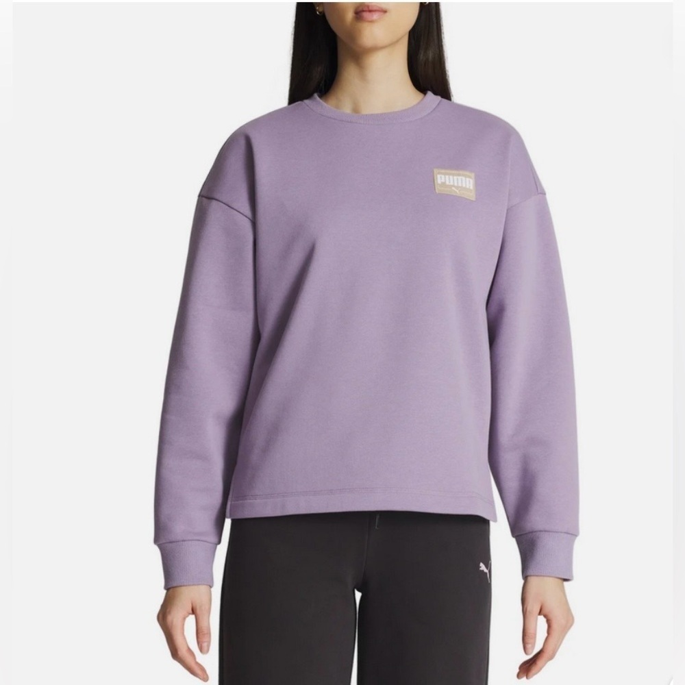 Puma Cropped Fleece Crewneck Sweatshirt